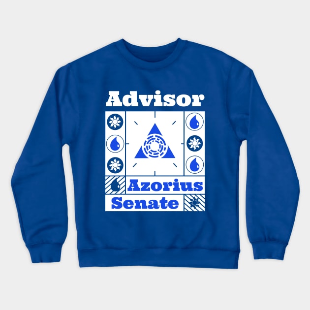 Azorius Senate | Advisor | MTG Ravnica Guild Blue on White Design Crewneck Sweatshirt by ChristophZombie